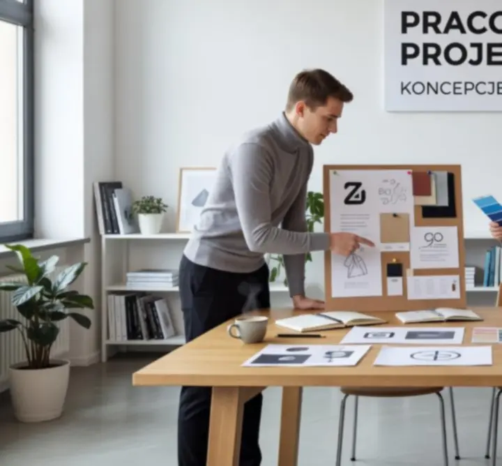 Prezentacja identyfikacji wizualnej marki na ekranie i materiałach drukowanych